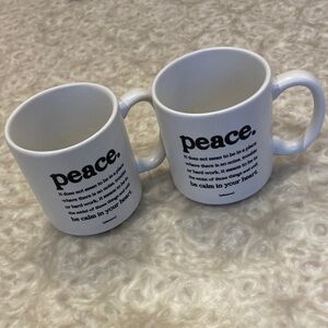Set of 2 Peace Quotable espresso mugs